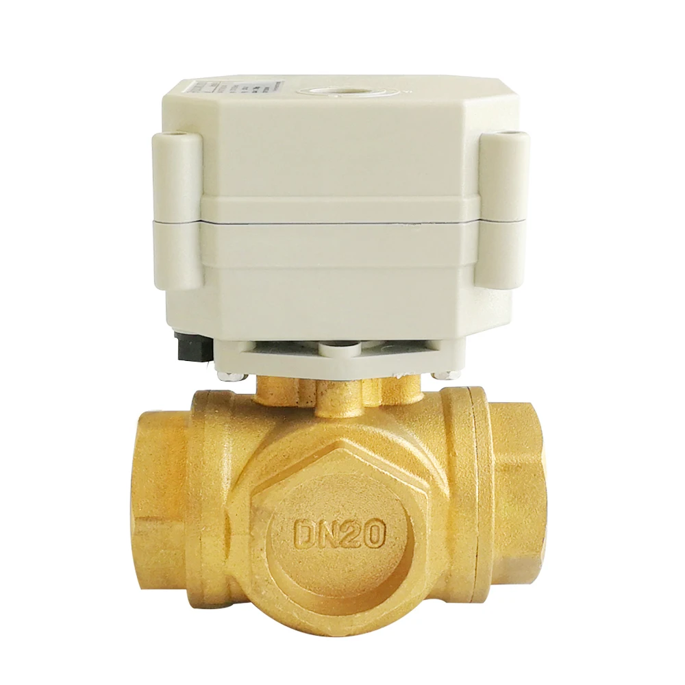 TF20-BH3-C DC5V 2/3/5/7 провода 3 Way Brass 3/4 ''(DN20) T/L типа горизонтальный моторизованный