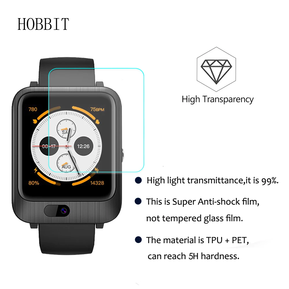 Ультратонкая защитная пленка из ТПУ для смарт часов LEMFO LEM11 LEM 11 3