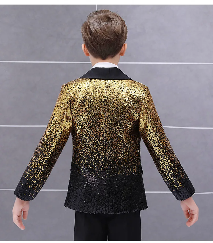Черный блейзер с градиентом для мальчиков детский Блейзер Официальный Свадебный