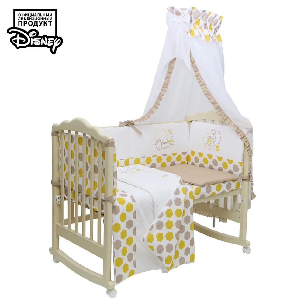 Bedding Sets Disney baby 00015666 Mother Kids Polini kids crib set Winnie the Bear and his friends 7 items macchiato #705 | Мать и