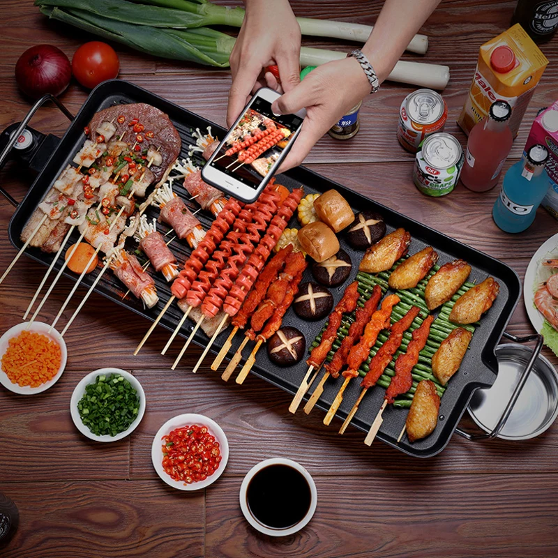 Сковорода для барбекю электрическая плита теппаняки гриль мясо Пан корейский