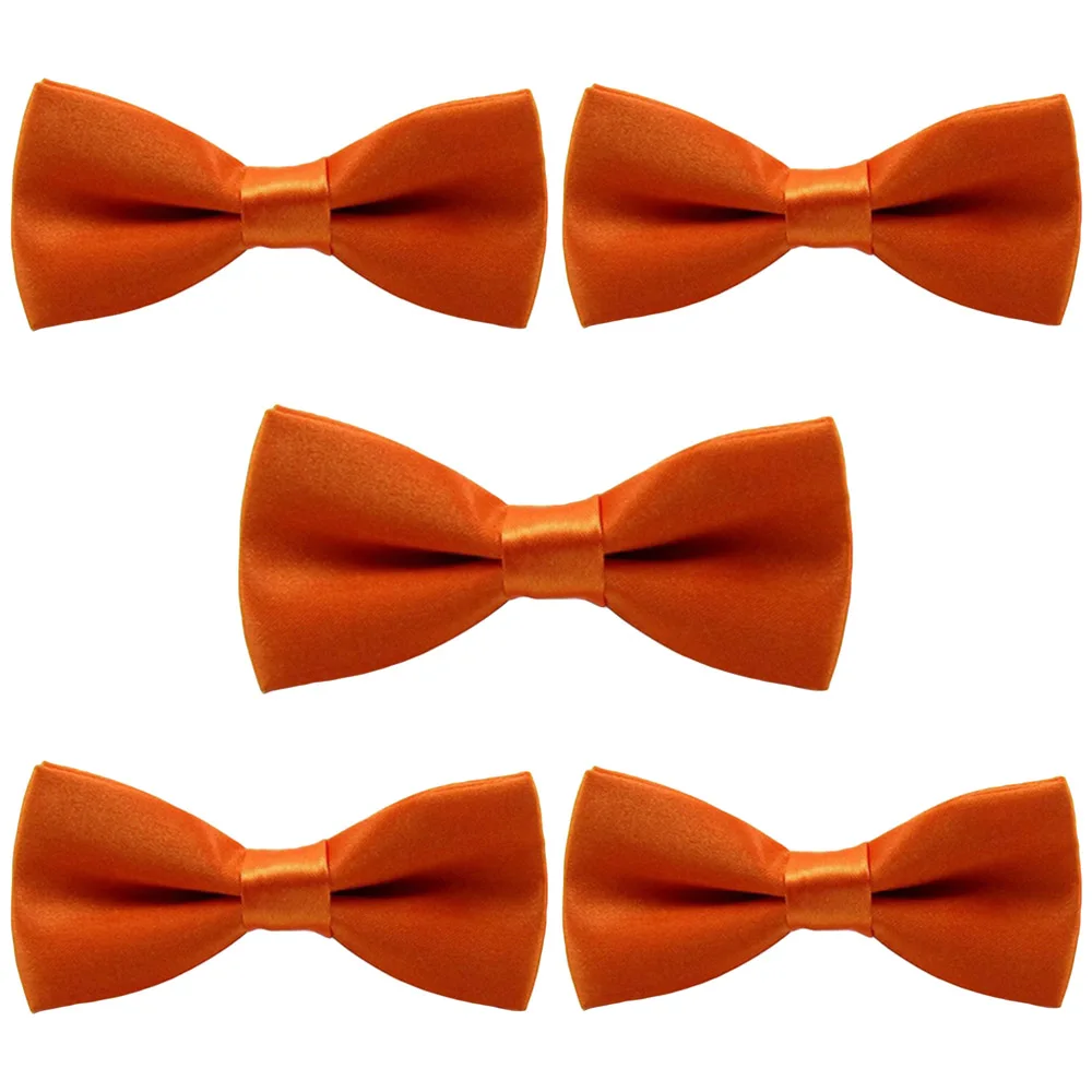 Orange-5 PCS 5 шт., Детские однотонные вечерние галстуки-бабочки для маленьких мальчиков, регулируемый галстук-бабочка YYTIE1005 - Цвет: Orange-5 PCS