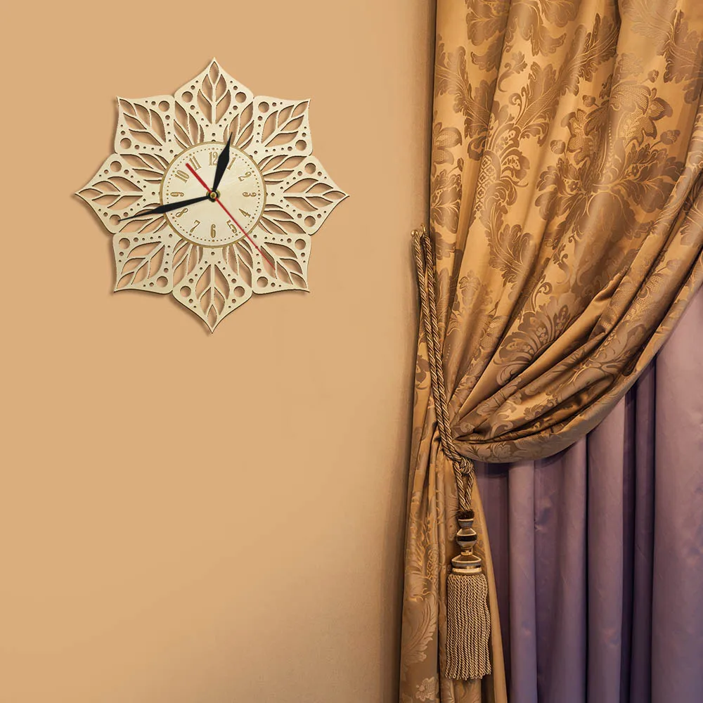 Деревянные часы со снежинками зимние рождественские настенные праздничные