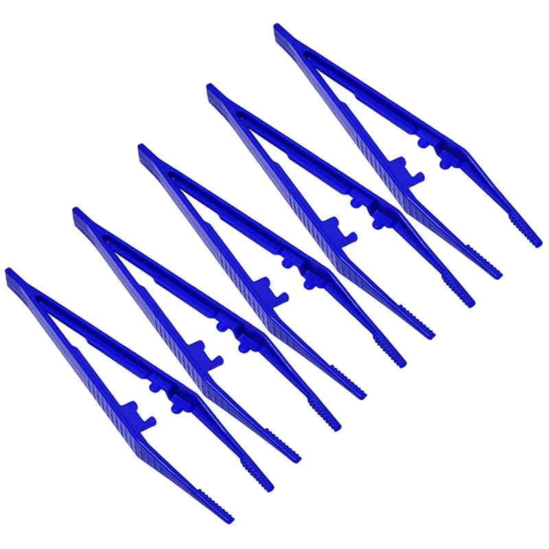5pcs Blue Plastic Beads Tweezer for Puzzle Bead Model Building Kits Children DIY Toys Art Crafts Accessories Tools First Aid Kit - купить по