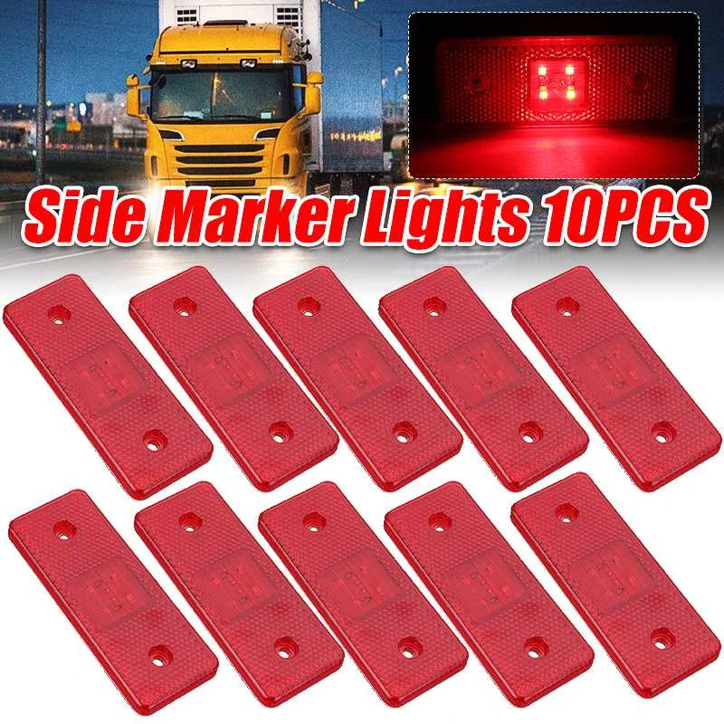 

10pcs 12V 24V Truck Trailer Side Marker Indicators light Car Signal Brake Rear Warning Tail Light LED Warning Lamp Bus Lorry Bus