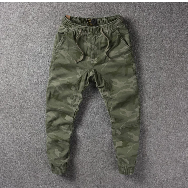 

Новое поступление 0019, мужские камуфляжные брюки, военные хлопковые повседневные мужские брюки в стиле ретро с эластичным поясом и шнурком