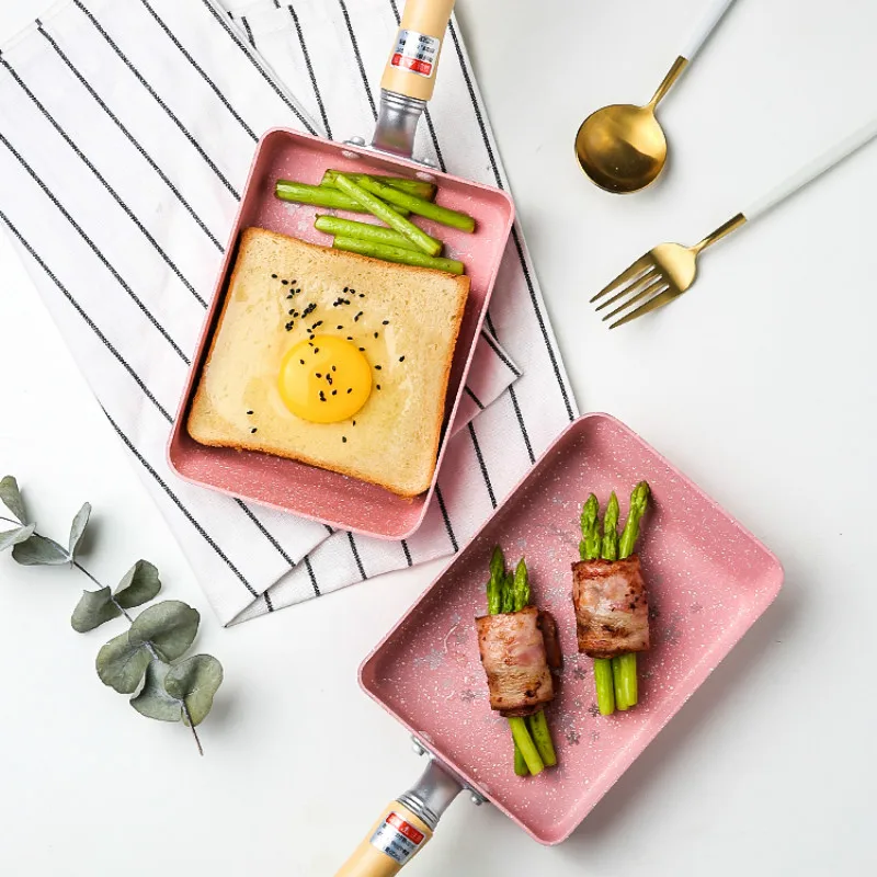 

Японские кастрюли Tamagoyaki, толстые кухонные антипригарные сковороды для завтрака, газовая плита Ollas De Cocina домашняя кухонная утварь DB60PD