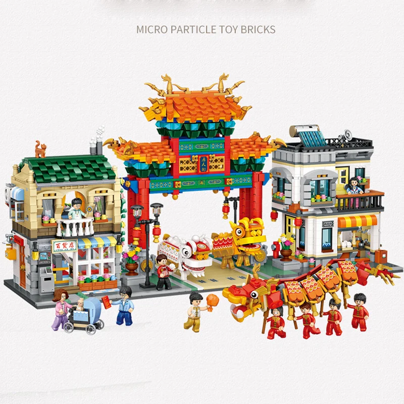 Мемористический шлюз чайнатоун город улица вид мини-блок универмаг булочка на