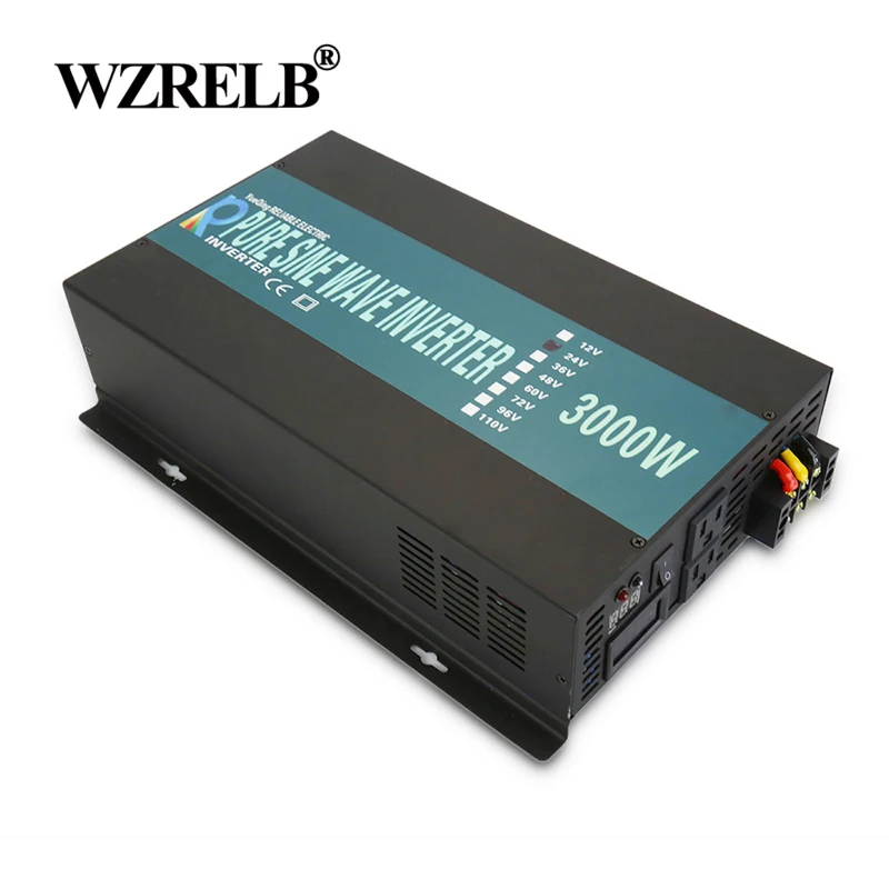 

Pure Sine Wave Inverter Power 3000W 24V to 220V 12V/48V DC to 120V/230V/240V AC Solar Panel Inverter Generator Battery Converter