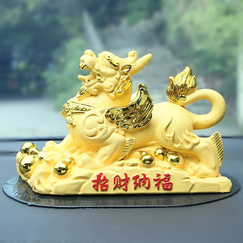

GOOD HOME OFFICE Company SHOP CAR TOP Efficacious Money Drawing thriving business Golden Dragon PI XIU FENG SHUI statue