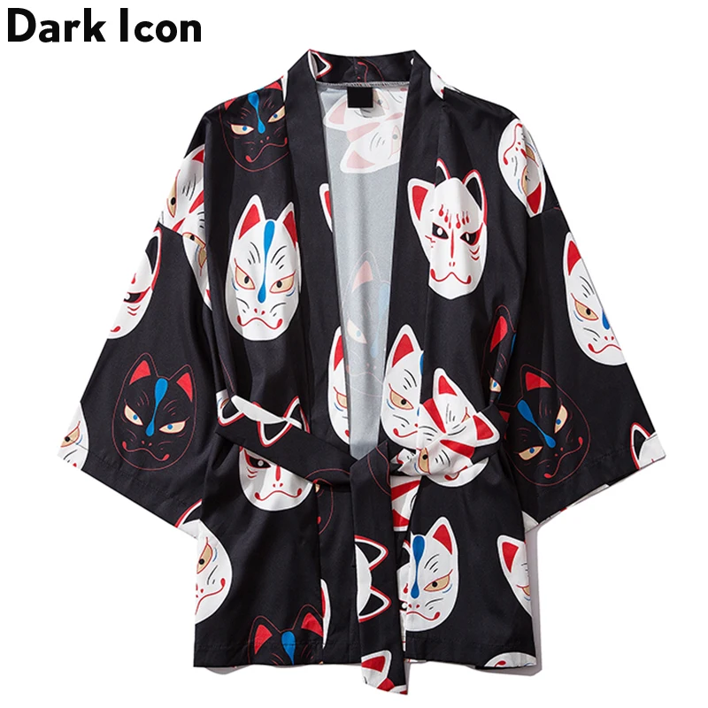 Кардиган с принтом Dark Icon модель 2019 года летний мужской кардиган в японском стиле