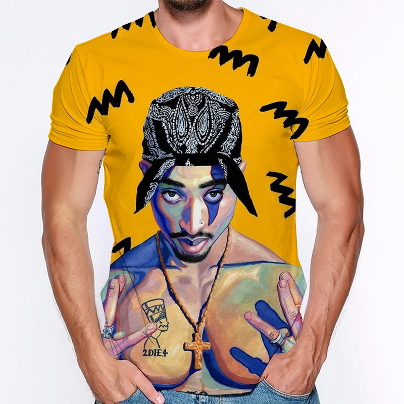 

2021 New Women Men Fashion 3D T Shirt Tupac Shakur 2Pac T-shirt Hip Hop Rap Tees Camisetas Hombre Tops Shirts Plus Size T-shirts