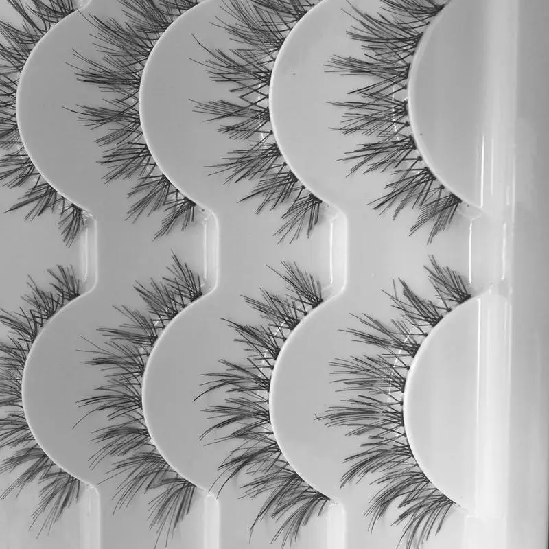 

5 Pairs Natural Soft False Eyelashes Makeup Handmade Fake Makeup Eye Tool Eyelashes Thick Women D3E1