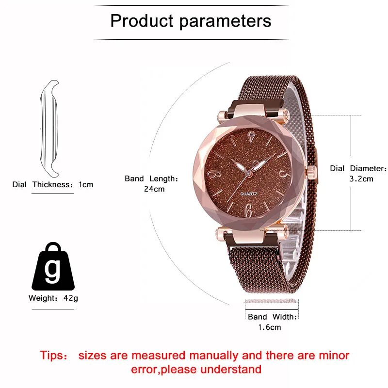 Модные женские магнитный ремешок роскошные часы браслет Мода 2019 аналоговые