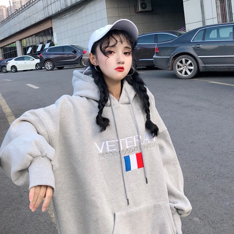 

Женский утепленный осенне-зимний свитер на флисовой подкладке, Популярная свободная куртка в Корейском стиле, 2021