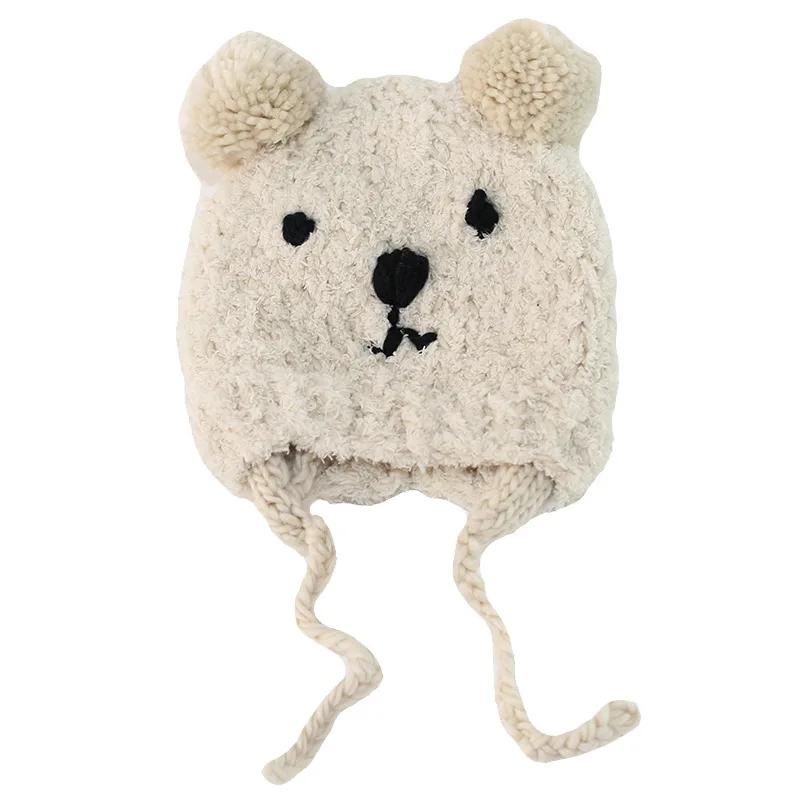 

winter Korean hat handmade double ball bear ear protection parent child Hat Baby Hat warm hand made Hat Winter accessories