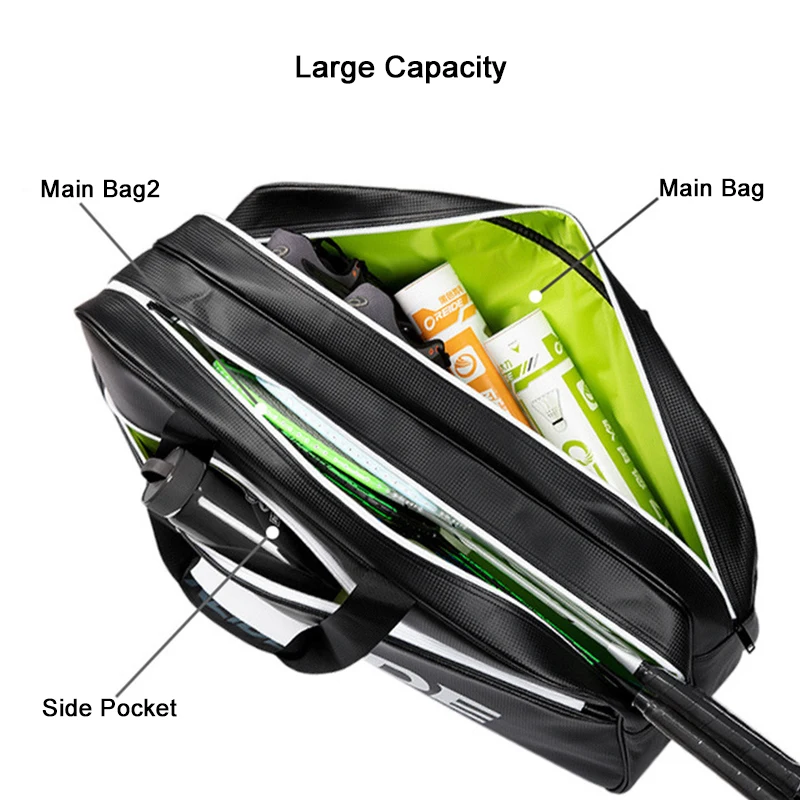 45l Pu Leather Sport Bag Badminton Gym Bag Waterproof Racket Tennis Pocket Shoulder Bag Athletic Bag Fashion Handbags Women Men