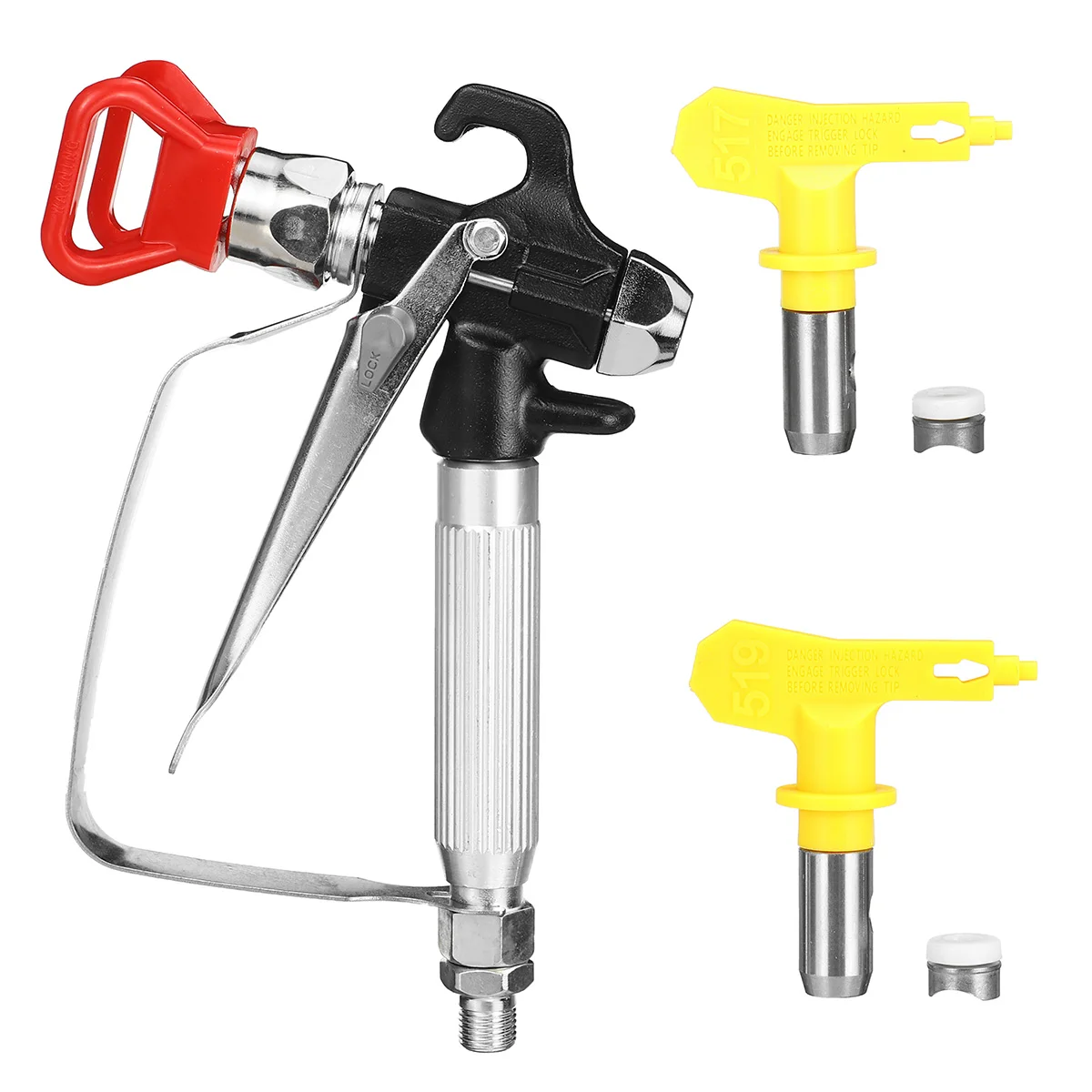 

3600PSI High Pressure Airless Paint Spray Gun Professional Airless Spraying Machine 517/519 Spray Tip Nozzle Guard Universal