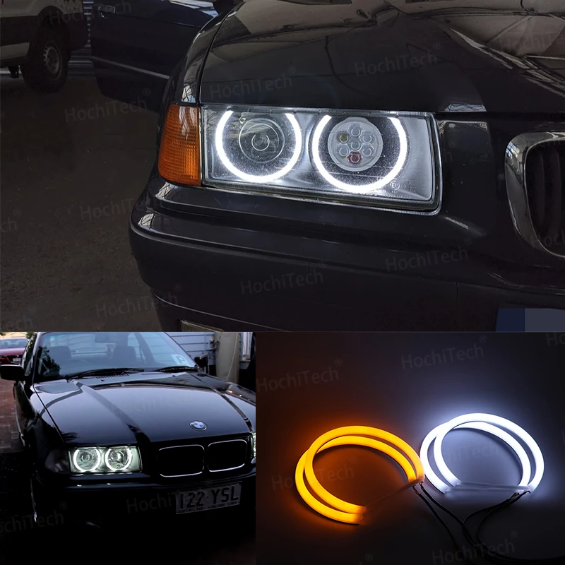 الصمام عيون الملاك عدة القطن الأبيض خاتم على شكل هالة ل BMW 3 سلسلة E30 E36 M3 333i 325i 323i 316i 318i 325td 1982-2000 شيطان العين