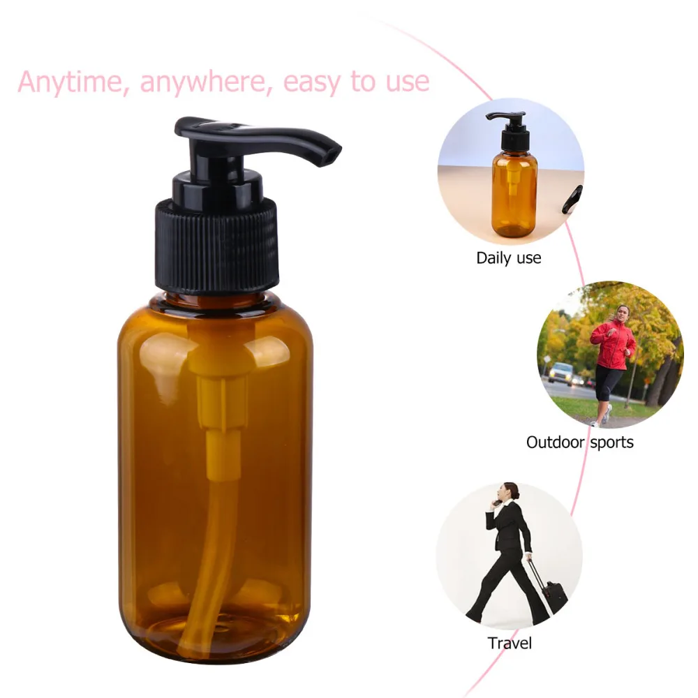 

6Pcs Emulsion Bottle PET Subpackaging Bottle Practical Refillable Bottle Press Pump Bottle Transparent (100ml)