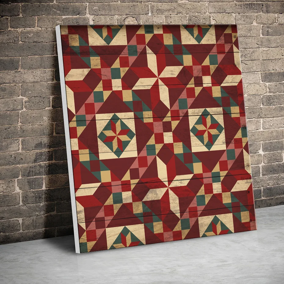 

Framed Festive Christmas Quilt Tree Canvas Paintings Wall Art Prints Posters Pictures Living Room Home Decor With Inner Frame