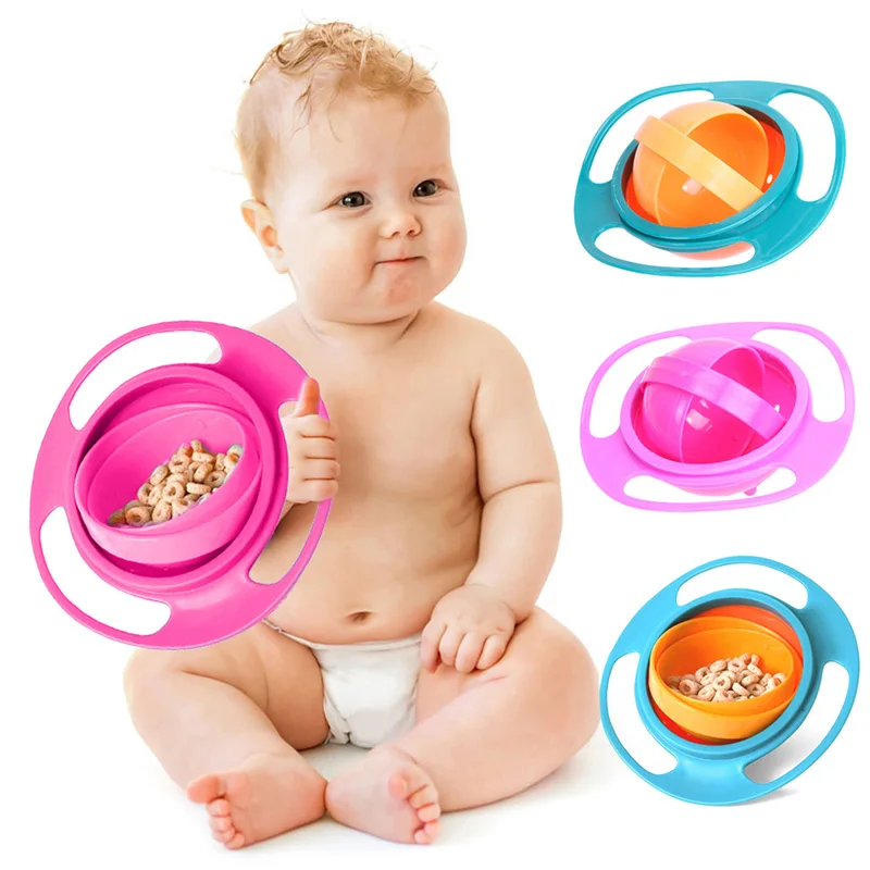 Универсальный Гироскопическая чаша для кормления детских бутылочек блюдо 360