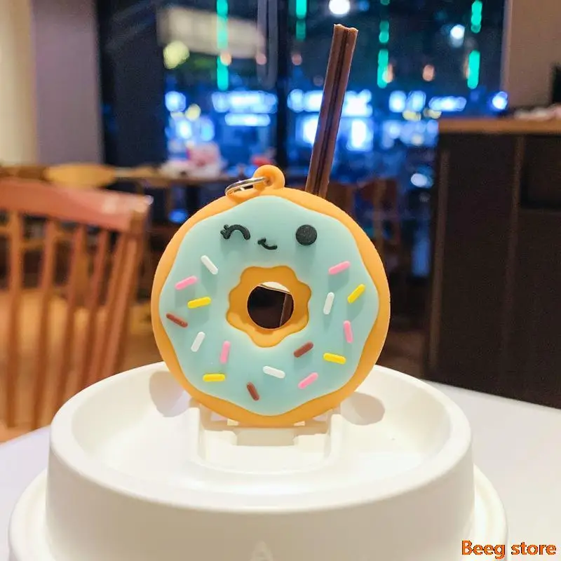 Милый брелок с резиновым пончиком автомобильный подвеской для женщин аксессуары