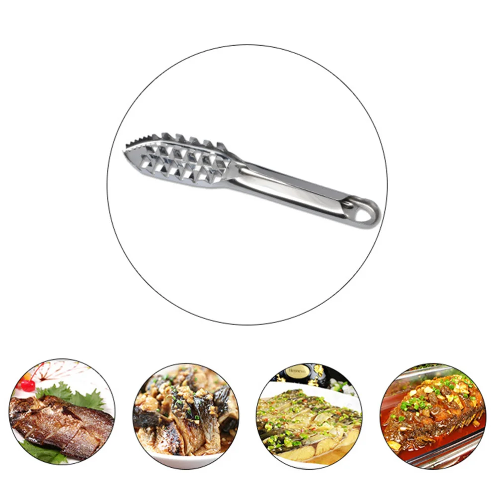 

2PCS Stainless Steel Fish Scale Scrapers Long Handle Scale Removers Handheld Kitchen Gadgets