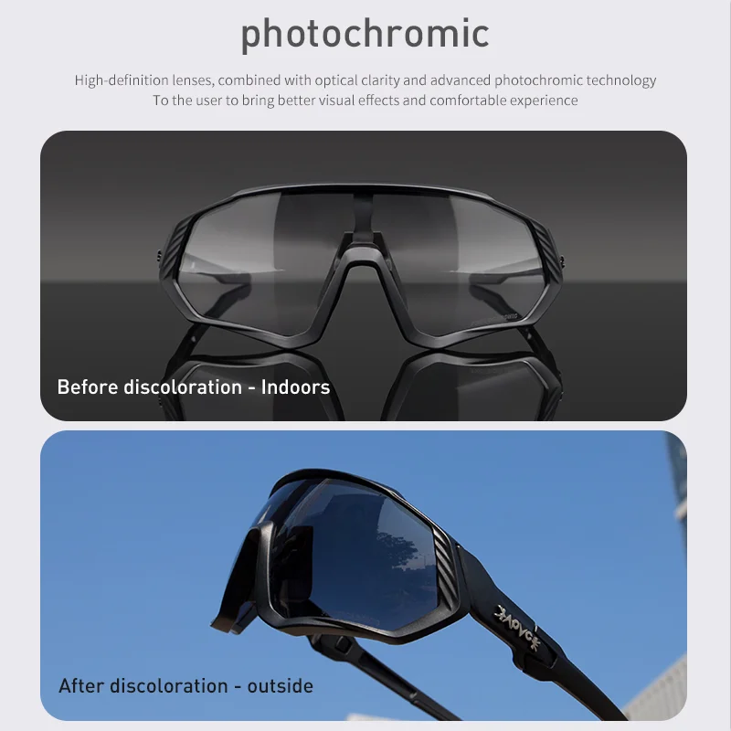 Cycling Sunglasses Photochromic Outdoor Sports Bicycle Eyewear MTB Road Bike Cycling Glasses UV400 Discoloration Bicycle Glasses