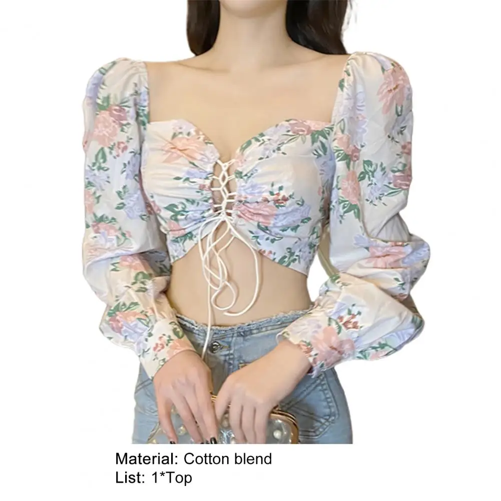 

Casual Blouse Women Tops Portable Floral Print Sweat Absorbent Stretchy Summer Casual Tunic Blouse Easy to Wear for Party