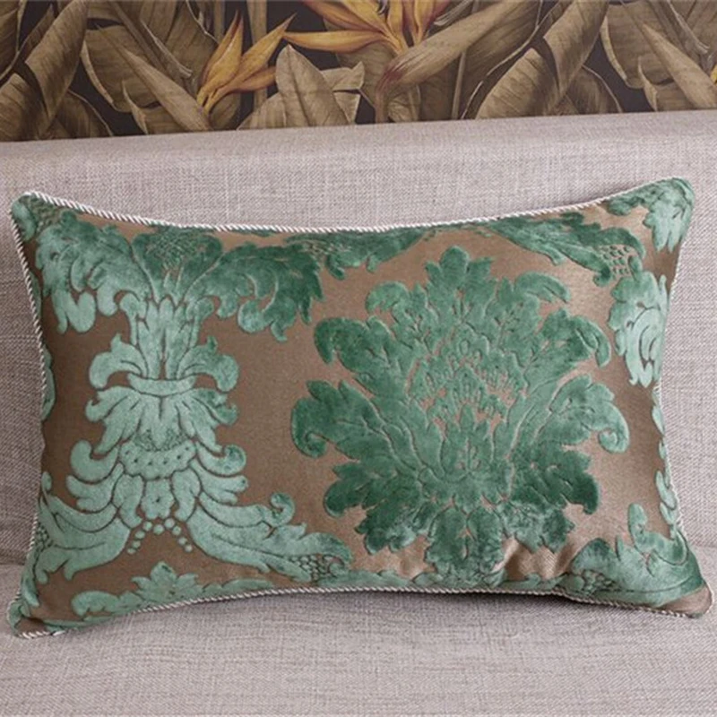 Бархатная наволочка с ворсом роскошная элегантная зеленая Европейская 45 50 60