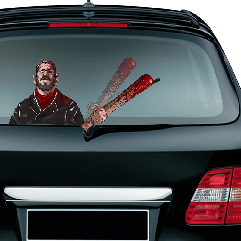 Negan and Lucille Ужасная Автомобильная наклейка, серия, съемная, ПВХ, на заднее стекло, стеклоочиститель, креативные автомобильные Стикеры, Стайлинг автомобиля, автомобильные украшения - Название цвета: Negan and Lucille