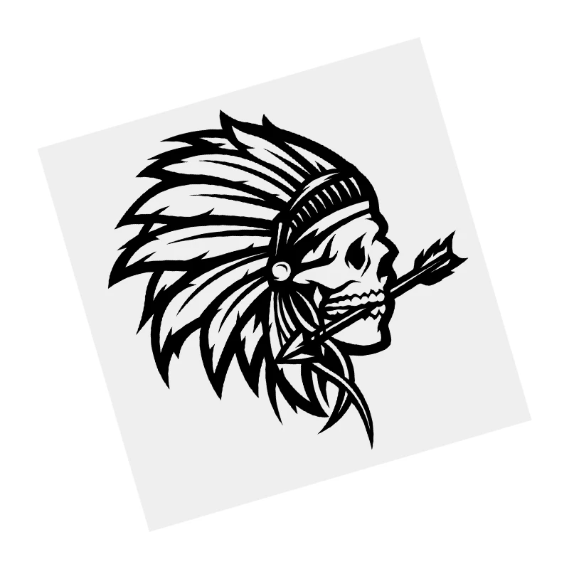 

наклейки на авто Череп американских V3 индейцев наклейка черная виниловая наклейка водостойкая мотоциклетная наклейка на бампер прозрачный фон