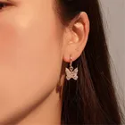 Новые модные серьги KOtik 2022 золотого и серебряного цвета с кристаллами, женские серьги-подвески с фианитами и камнями в виде бабочек для женщин