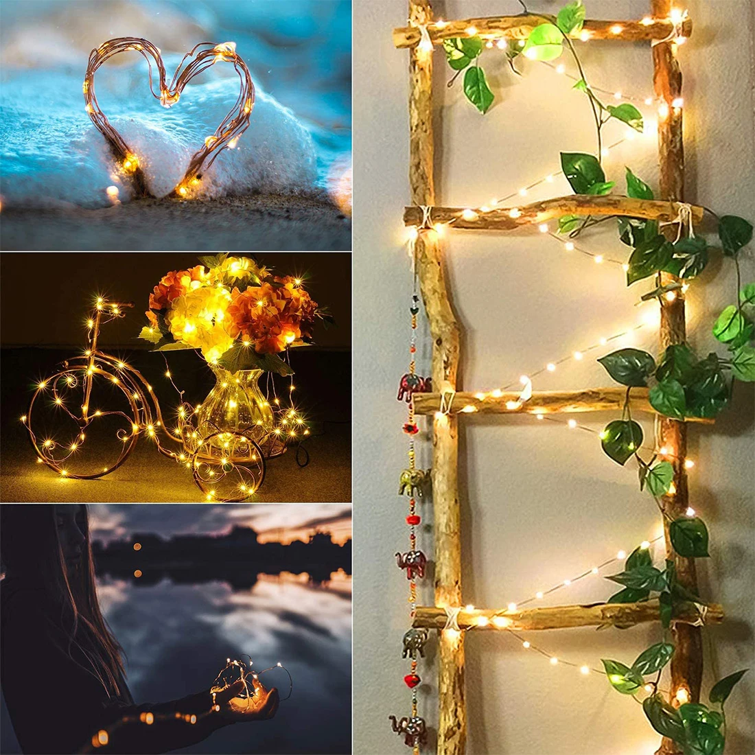 

10m Waterproof Light Copper Wire LED String Lights Outdoor Garden Decoration Christmas Wedding New Year Decorate Battery Powered
