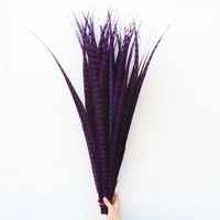 50pcslot nature purple pheasant tail feathers for crafts 36 40inches90 100cm celebration jewelry wedding carnival plume
