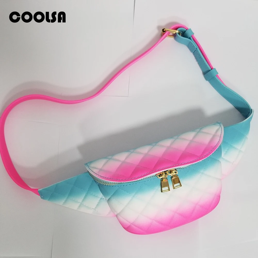 Модная женская поясная сумка из ПВХ Желе Радуга Fannypack высококачественный кошелек