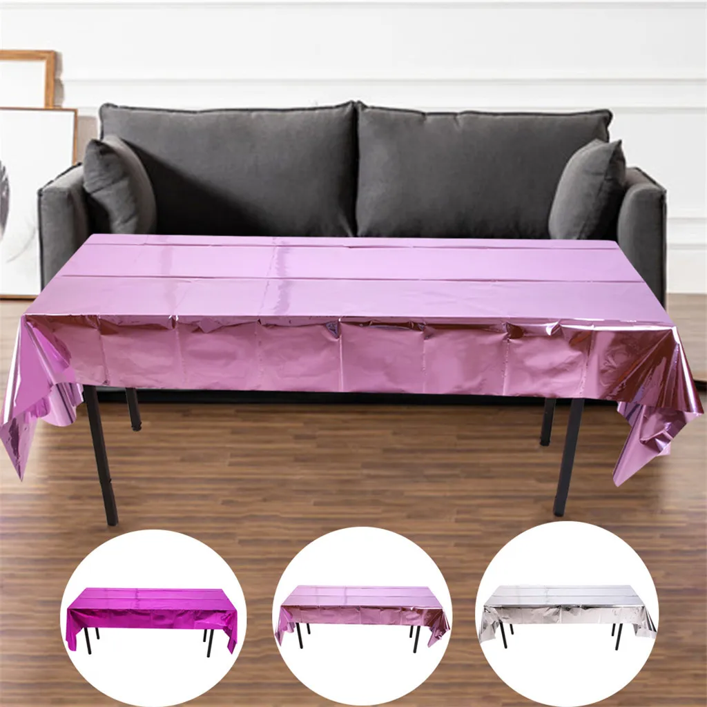 Глянцевая одноразовая скатерть розовое золото блестки Скатерть для свадьбы