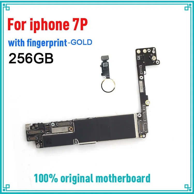 256GB(Gold) Заводская разблокированная для Apple iphone 7 Plus материнская плата с/без сенсорного ID, без iCloud для iphone 7 Plus 7 P материнская плата - Color: 256GB(Gold)