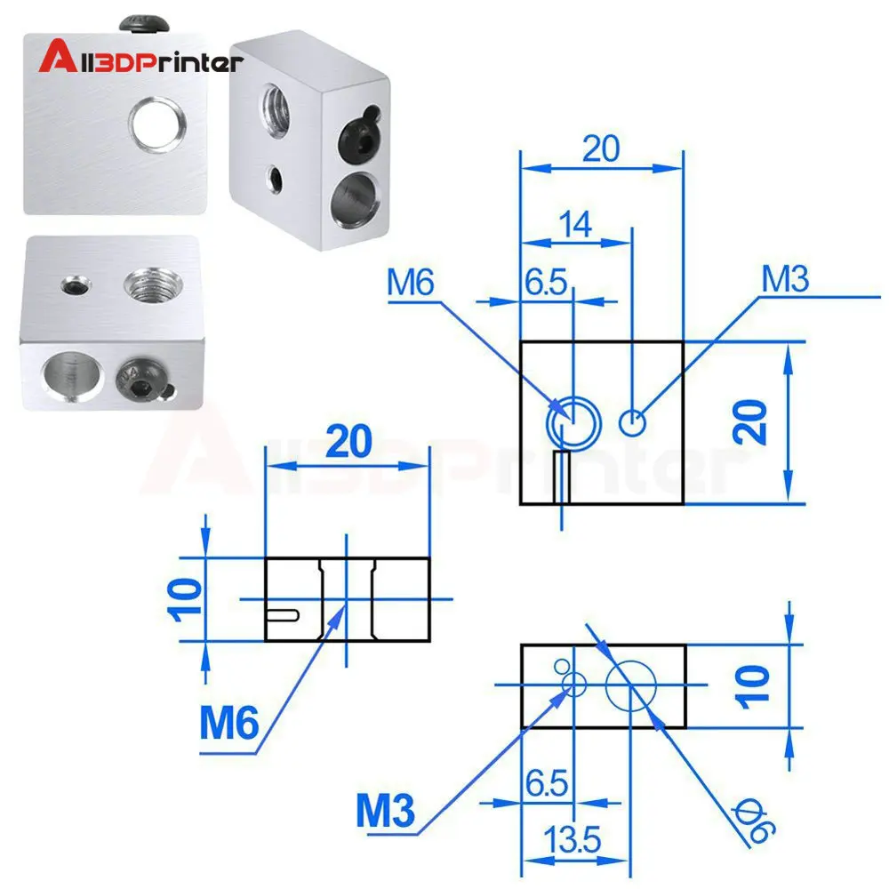 5 шт./компл. горловина с тефлоновой трубкой 1 75 мм + Форсунка экструдера 0 4
