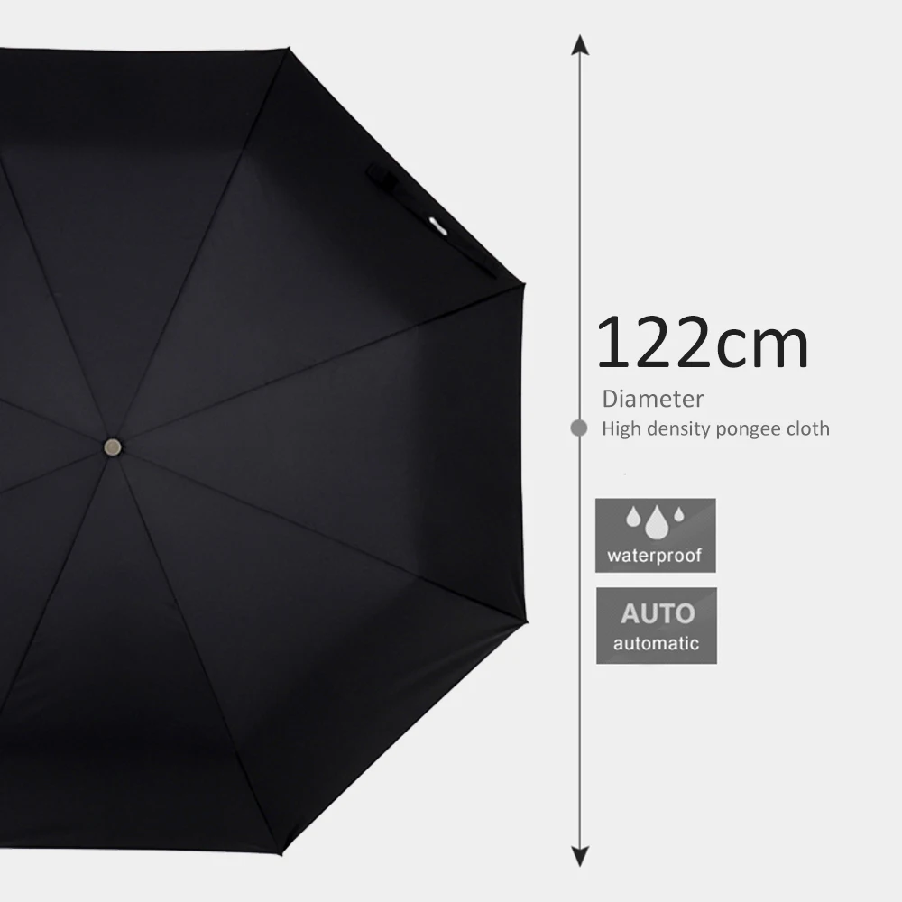

Genuine Brand Large Folding Umbrella Rain 1.2 Meters Business Men Automatic Umbrellas Windproof Male Parasol Dark Blue And Black