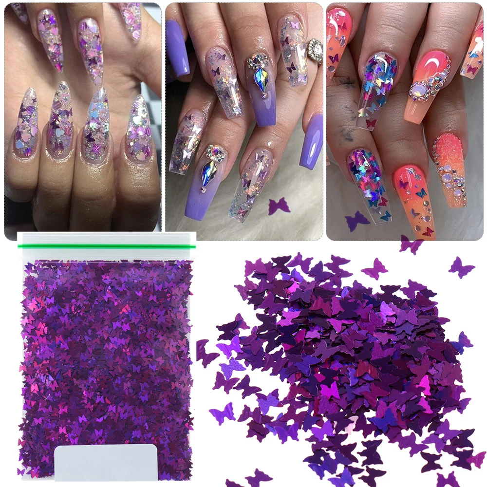 1 шт. блеск для ногтей голографические блестки бабочка кленовый лист хлопья