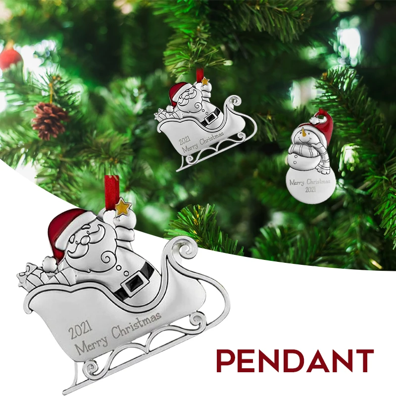 

Christmas Tree Ornament Creative Alloy Pendant Personalized Xmas Party Decoration for Home Living Room Hotel