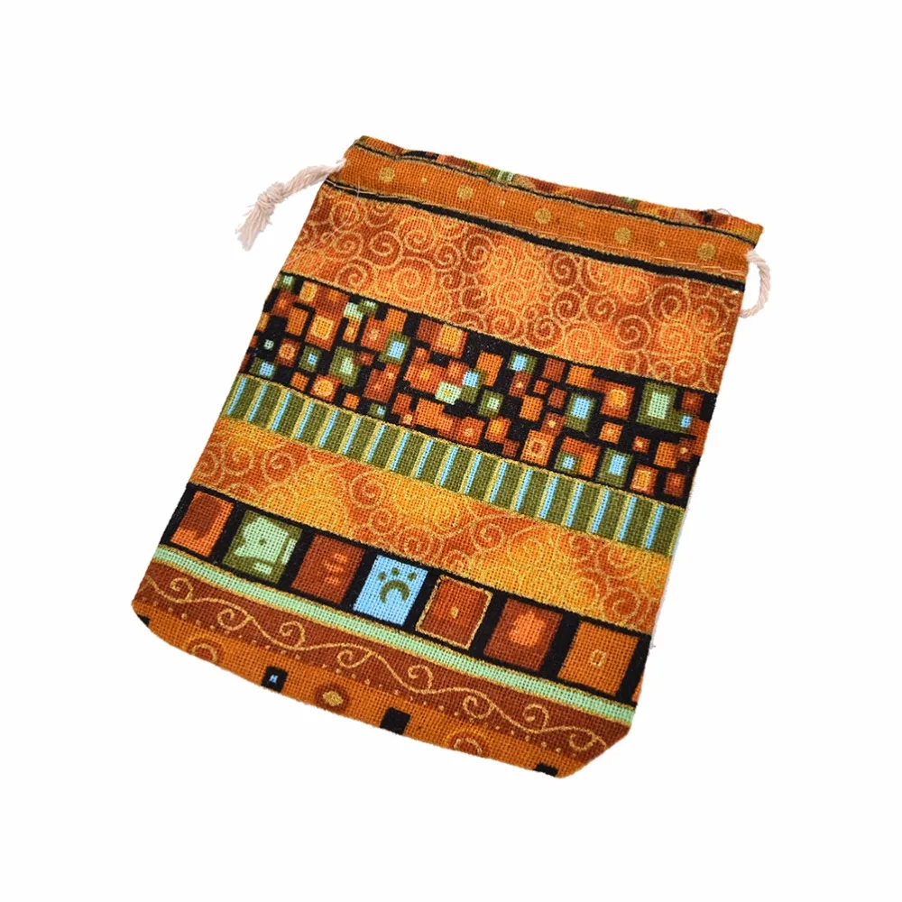 

New Cotton Gift Bags Multicolor Tribal Tribe Drawstring Jewelry Bags Pouches Package Storage Chinese Ethnic Style 9.5cm X12cm