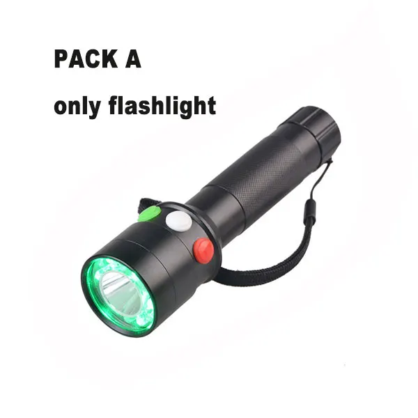 only flashlight TMWT Белый Красный Зеленый LED триколор Перезаряжаемые железнодорожного сигнальная лампа фонарик с нейлоновый чехол - Испускаемый цвет: only flashlight