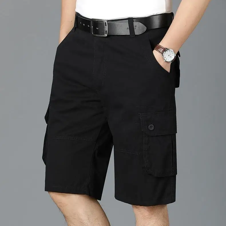 

High quality military green casual five-point pants men's shorts loose straight sports cargo pants in breeches beach pants