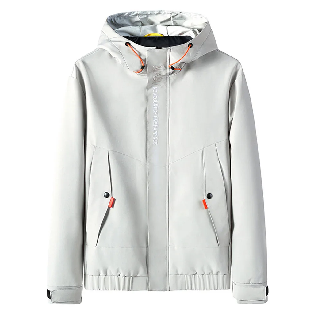 Men's Jackets Loose Casual Autumn Winter Fashion Patchwork Hoodie Zipper Outdoor Sport Coat New Parka Windbreaker | Мужская одежда