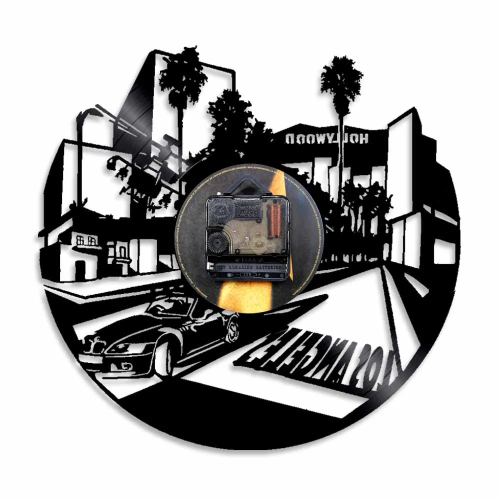 Настенные часы в стиле милитари виниловые для путешествий по США подарок на