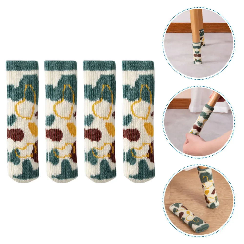 

4Pcs Home Chair Leg Bottom Covers Knitting Craft Table Chair Feet Covers