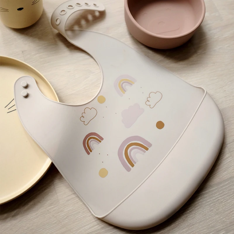 Детские нагрудники с принтом в стиле Ins водонепроницаемые Мягкие силиконовые